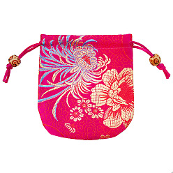 Светло-Вишневый Парчовые подарочные пакеты с завязками в китайском стиле, мешочки для хранения ювелирных изделий для упаковки конфет на свадьбу, светло-вишневый, 10.5x10.5 см