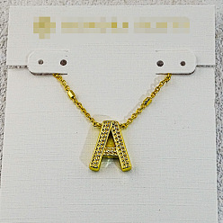Letter A Латунные инициальные подвески-ожерелья для женщин, золотые, буква a, 15.75 дюйм (40 см)