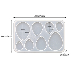 Teardrop Силиконовые формы для подвесок своими руками, формы для литья смолы, для уф-смолы, изготовление изделий из эпоксидной смолы, слеза, 90x144x5 мм