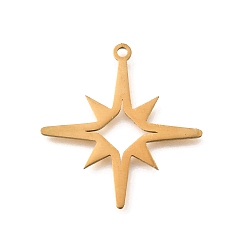 Золотой 201 подвески из нержавеющей стали, лазерная резка, звезда очарование, золотые, 30.5x29x1 мм, отверстие : 1.8 мм