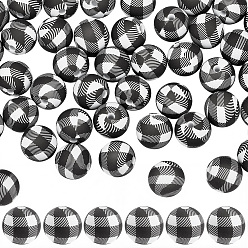 Черный 45шт круглые силиконовые фокусные бусины, чёрные, 12x11 мм, отверстие : 2 мм