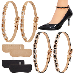 (52) Непрозрачная лаванда Шнурки из искусственной кожи и страз, с застежками из сплава и противоизносными пяточными упорами из нетканого материала, шнурки, для обуви на высоком каблуке, разноцветные, 282x8.3x4.8 мм