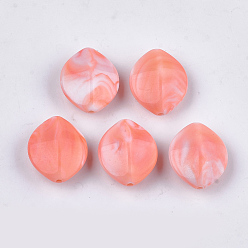 Orangerosa Acryl-Perlen, Nachahmung Edelstein, Pferd Auge, Orangerosa, 28x23.5x12.5 mm, Bohrung: 2 mm, ca. 149 Stk. / 500 g