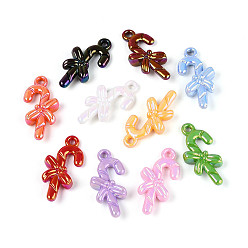 (52) Непрозрачная лаванда Непрозрачные акриловые подвески с УФ-покрытием, радужный, шоколадная конфета, разноцветные, 33x17x6.5 мм, отверстие : 2.2~2.5 мм