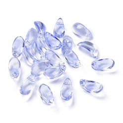 Озёрно--синий Прозрачные стеклянные бусины, с блеском золотой порошок, Petaline, Плут синий, 12.5x6x5.5 мм, отверстие : 0.8 мм