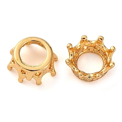 Настоящее золото 18K Корона латунь бисер, без кадмия, без никеля и без свинца, реальный 18 k позолоченный, 6x3 мм, отверстие : 3 мм