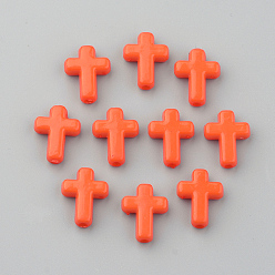 Помидор Непрозрачные акриловые бусины, крестик, помидор, 16x12x4.5 мм, около 1230 шт / 500 г