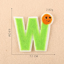 Letter W Computerized Embroidery Cloth Iron on/Sew on Patches, Costume Accessories, Appliques, Letter, Letter.W, 6.9x7.2cm