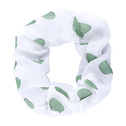 Темный Морско-зеленый Эластичные аксессуары для волос из ткани с узором в виде сердца, для девочек или женщин, резинка для волос / резинки для волос, темно-зеленый, 100 мм, внутренний диаметр: 30 мм