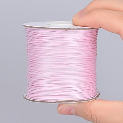 Pearl Pink Waxed Polyester Cord, Bead Cord, Pearl Pink, 0.5mm, about 169.51~174.98 Yards(155~160m)/Roll