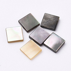 Черный Оболочки черные губы кабошоны, квадратный, чёрные, 4x4x1 мм