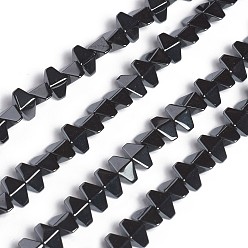 Non-magnetic Hematite Non-magnetic Synthetic Hematite Beads Strands, Beads Strands, Hexagon, 4x6x2.5mm, Hole: 0.8mm, about 110pcs/strand, 15.78 inch(40.1cm)