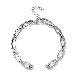 Нержавеющая Сталь Цвет 304 изготовление браслетов из цепочек с поперечными связями из нержавеющей стали, не тускнеет, цвет нержавеющей стали, 6-3/4 дюйм (17.2 см)