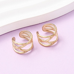 Настоящее золото 18K 304 серьги-каффы из нержавеющей стали в форме буквы С, ионное покрытие (ip), реальный 18 k позолоченный, 14.5x14.5x10 мм