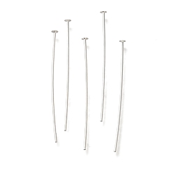 Посеребрённый Латунные шпильки с плоской головкой, без свинца и без кадмия, 925 серебро покрытием, 30x0.6 мм, Руководитель: 2 mm