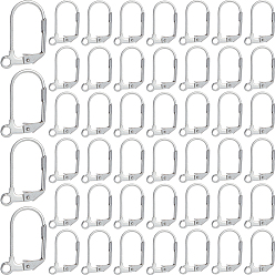 Нержавеющая Сталь Цвет 304 из нержавеющей стали выводы Leverback серьги, с петлей, цвет нержавеющей стали, 17x12x2 мм, отверстие : 2 мм, штифты : 1x0.6 мм, 120 шт / коробка