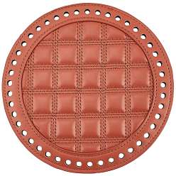 Sienna PU Leather Bag Bottom, for Handbag DIY Craft Shoulder Bags Accessories, Sienna, 181x7.5mm, Hole: 6mm