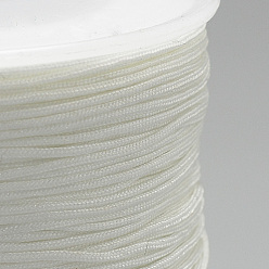 White Nylon Thread, Chinese Knotting Cord, White, 0.4mm, about 174.98 Yards(160m)/Roll