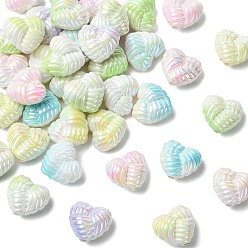 Сердце УФ-покрытие, плетеные непрозрачные акриловые бусины, градиент цвета, сердце, 20x22x11 мм, отверстие : 2.5 мм
