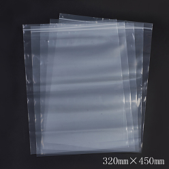 White Plastic Zip Lock Bags, Resealable Packaging Bags, Top Seal, Self Seal Bag, Rectangle, White, 45x32cm, Unilateral Thickness: 3.9 Mil(0.1mm), 100pcs/bag