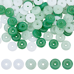 (52) Непрозрачная лаванда 120 шт. 3 цветные стеклянные бусины, окрашенные распылением, имитация нефрита, Диск / плоские круглые, разноцветные, 10x3 мм, отверстие : 1.6 мм, 40 шт / цвет