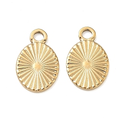 Настоящее золото 14K 304 подвески из нержавеющей стали, овальные подвески в виде солнечных лучей, реальный 14 k позолоченный, 16.5x10.5x1 мм, отверстие : 2.5 мм