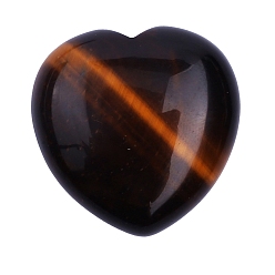 Тигровый глаз Натуральный тигровый глаз сердце пальма камень, массажные инструменты, карманный камень для медитации баланса энергии, 30x30x15 мм