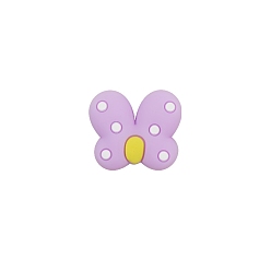 Violet Butterfly Food Grade Eco-Friendly Silicone Focal Beads, Violet, 23x25mm
