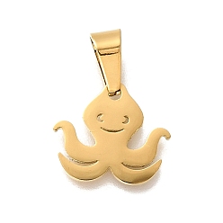 Золотой 304 подвески из нержавеющей стали, лазерная резка, ионное покрытие (ip), осьминог, золотые, 13x15x1 мм, отверстие : 6x3.3 мм