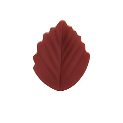 Коричневый Листовые пищевые экологически чистые силиконовые бусины, коричневые, 25x20x8.5 мм