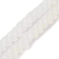 Белый Выпечка покрытие стеклянные бусины нити, имитация нефрита, баррель, белые, 8x6 мм, отверстие : 1.4 мм, около 59 шт / нитка, 14.17'' (36 см)