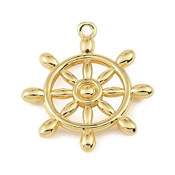 Real 18K Gold Plated Brass Pendants, Helm Charms, Rack Plating, Long-Lasting Plated, Cadmium Free & Lead Free, Real 18K Gold Plated, 23.5x21.5x3mm, Hole: 1.4mm