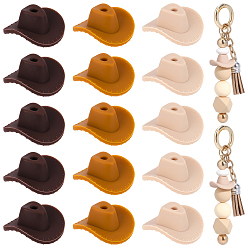Mixed Color 30Pcs 3 Colors Silicone Beads, Hat, Mixed Color, 9.5x20.5x20.5mm, Hole: 3.5mm, 10pcs/color