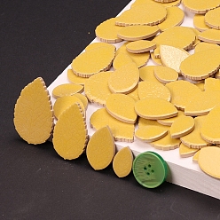 Золотистый Мозаичная плитка из фарфора в форме листа, для поделок из мозаики своими руками, рамки для картин и многое другое, золотые, 23~52x14~32x4 мм, о 25~40 шт / комплект