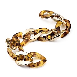 Светло-хаки Прозрачные акриловые и пластиковые цепочки ручной работы из акрила, витая цепь, для изготовления цепочек для сумочек, рисунок для леопарда, золотые, светлый хаки, ссылка: 23.5x16.5x4.5 mm, 39.37 дюйм (1 м) / прядь