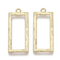 Light Gold Сплав текстурированные подвески, прямоугольные, золотой свет, 33.5x14x1 мм, отверстие : 1.8 мм