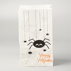 Spider Halloween Thema Kraftpapiertüten, Geschenk-Taschen, Snackbeutel, Rechteck, Spinnenmuster, 23.2x13x8 cm