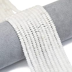 Белый Нефрит Бусины из натурального белого нефрита, матовые, рондель, 4x2 мм, отверстие : 0.9 мм, около 167~173 шт / нитка, 15.16''~15.35'' (38.5~39 см)