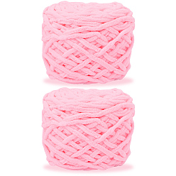 Бледно-Розовый 2 моток хлопковой пряжи, для свитера, шапки, носков, детских одеял, розовый жемчуг, 7 мм