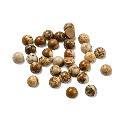 Пейзажный Джаспер Натуральная картина из яшперкабошонов, полукруглый, 3x1.5 мм