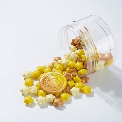 Yellow Sealing Wax Particles, for Retro Seal Stamp, Star, Yellow, 63x40mm