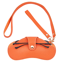 Chocolate Imitation Leather Glasses Cases, with Lanyard & Alloy Swivel Clasps, for Eyeglass, Sun Glasses Protector, Multifunctional Storage Bag, Chocolate, 625mm