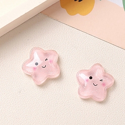 Pink Кабошоны из смолы, звезда, розовые, 24x23 мм