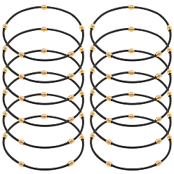 Electrophoresis Black 12шт. набор пружинных браслетов, минималистские браслеты из стальной французской проволоки / каркасной проволоки для штабелируемого ношения, электрофорез черный, внутренний диаметр: 2-1/4 дюйм (5.85 см)