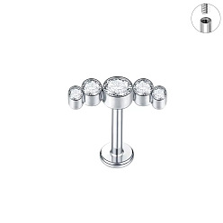 Другие G23 титановые микропаве прозрачные кубические циркониевые серьги для хряща, цвет нержавеющей стали, 6 мм