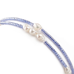 Color mezclado 2pcs 2 conjunto de pulseras elásticas con cuentas de semillas de vidrio y perlas naturales, pulseras apilables para mujer, color mezclado, diámetro interior: 2 pulgada (5.2 cm), 1 pc / estilo