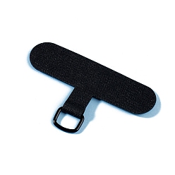 Черный Нашивка на шнурок для мобильного телефона из ткани Оксфорд, Запасная часть соединителя ремешка для телефона, вкладка для безопасности сотового телефона, чёрные, 6x1.5x0.065~0.07 см, Внутренний диаметр: 0.7x0.9 cm