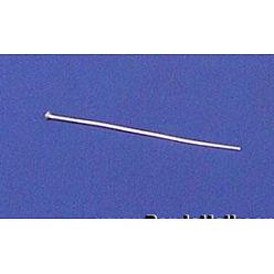 Silver 925 Sterling Silver Flat Head Pins, Silver, 40x0.5mm