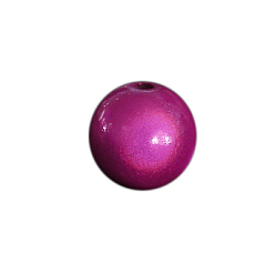 Fuchsia Spray Painted Acrylic Beads, Miracle Beads, Bead in Bead, Round, Fuchsia, 14mm, Hole: 2mm, about 330pcs/500g