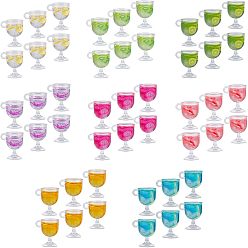 (52) Непрозрачная лаванда Подвески из смолы, с полимерной глиной, бокал, разноцветные, 18~18.5x15x12 мм, отверстие : 2.5 мм, 8 цветов, 6 шт / цвет, 48 шт / коробка